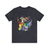 Rainbow Belly Dancer in Motion - Short Sleeve Tee Heather Navy